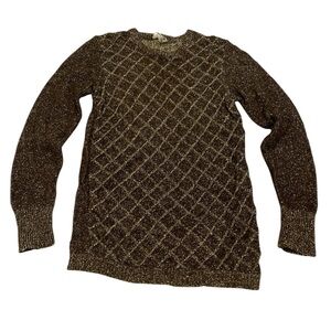 VINTAGE Mirella Knits Made in Italy Lurex Diamond Long Sweater Tunic Top XS